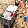 80QT Rattan Square Legs Cooler with Shelf