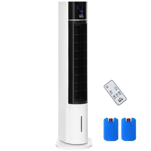 HOMCOM 42" Oscillating Evaporative Air Cooler for Home Office with Timer, 3-In-1 Ice Cooling Tower Fan Humidifier with 3 Modes, 3 Speeds, LED Display