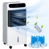 HOMCOM 32" Mobile Evaporative Air Cooler, 3-In-1 Ice Cooling Fan Water Conditioner Humidifier Unit with Remote, Timer, Oscillating, LED Display, 3.2ga