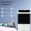 HOMCOM 32" Mobile Evaporative Air Cooler, 3-In-1 Ice Cooling Fan Water Conditioner Humidifier Unit with Remote, Timer, Oscillating, LED Display, 3.2ga