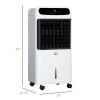 HOMCOM 32" Mobile Evaporative Air Cooler, 3-In-1 Ice Cooling Fan Water Conditioner Humidifier Unit with Remote, Timer, Oscillating, LED Display, 3.2ga