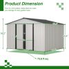 10X8 FT Outdoor Storage Shed, All Weather Metal Sheds with Metal Foundation & Lockable Doors, Tool Shed for Garden, Patio, Backyard, Lawn, Grey