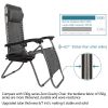 Infinity Zero Gravity Chair Pack 2 Outdoor Lounge Patio Chairs with Pillow and Utility Tray Adjustable Folding Recliner for Deck Patio Beach Yard Gray