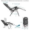 Infinity Zero Gravity Chair Pack 2 Outdoor Lounge Patio Chairs with Pillow and Utility Tray Adjustable Folding Recliner for Deck Patio Beach Yard Gray