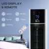 HOMCOM 42" Oscillating Evaporative Air Cooler for Home Office with Timer, 3-In-1 Ice Cooling Tower Fan Humidifier with 3 Modes, 3 Speeds, LED Display
