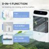 HOMCOM 32" Mobile Evaporative Air Cooler, 3-In-1 Ice Cooling Fan Water Conditioner Humidifier Unit with Remote, Timer, Oscillating, LED Display, 3.2ga