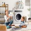Electric Portable Clothes Dryer, Front Load Laundry Dryer with Touch Screen Panel and Stainless Steel Tub for Apartments, Dormitory, and RVs