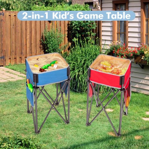 2 Pieces Folding Camping Tables with Large Capacity Storage Sink for Picnic 2 Pieces Folding Camping Tables with Large Capacity Storage Sink for Picnic