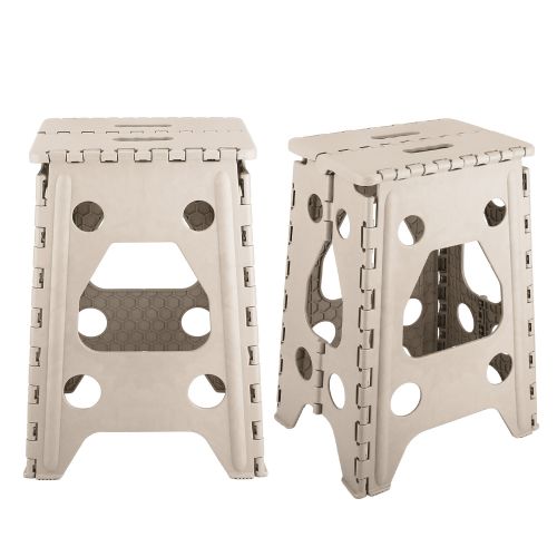 2 Pack 17.91In High Step Stool Folding Stepping Stool Lightweight Plastic Step Stool with Handle Non-slip for Kitchen Bathroom